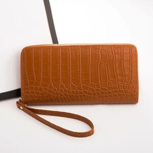 Ladies Brown Crocodile Long Wallet
